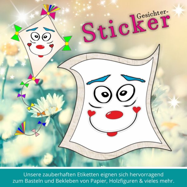 Klebeetiketten Kindergarten Set ♥ Sticker-Gesicht kichern
