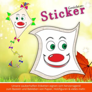 Klebeetiketten Kindergarten ♥ Sticker-Gesicht lachen