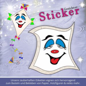 face cartoon sticker ♥ Sticker-Gesicht hängende Augen