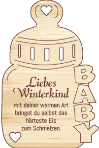 Geschenkanhänger Nuckelflasche "Winterkind" 