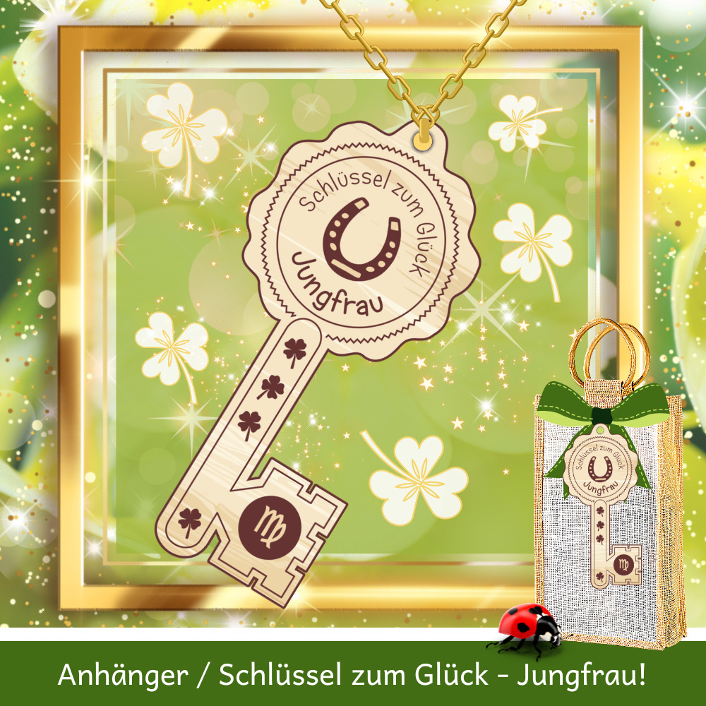 Geschenkanhänger DIY - Schlüssel zum Glück - Jungfrau